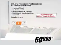 Media Markt CATA GT-45 PLUS INOX X/M felsőszekrénybe süllyeszthető páraelszívó ajánlat