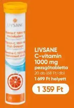 Benu Gyógyszertárak LIVSANE C-vitamin 1000 mg pezsgőtabletta ajánlat