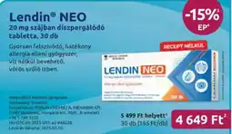 Benu Gyógyszertárak Lendin NEO szájban diszpergálódó tabletta ajánlat