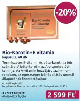 Benu Gyógyszertárak Bio-Karotin+E vitamin kapszula ajánlat