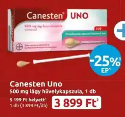 Benu Gyógyszertárak Canesten UNO lágy hüvelykapszula ajánlat