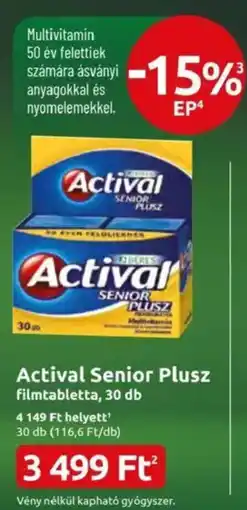 Benu Gyógyszertárak Actival Senior Plusz filmtabletta ajánlat