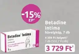 Benu Gyógyszertárak Betadine Intima hüvelykúp ajánlat