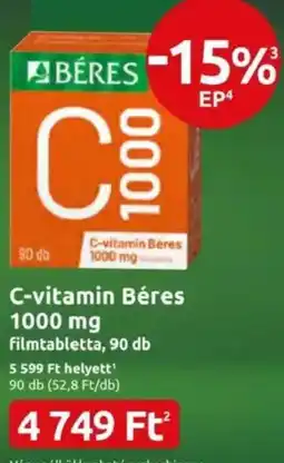 Benu Gyógyszertárak C-vitamin Béres filmtabletta ajánlat
