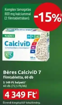 Benu Gyógyszertárak Béres CalciviD 7 filmtabletta ajánlat