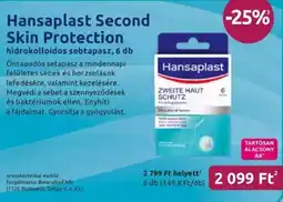 Benu Gyógyszertárak Hansaplast Second Skin Protection hidrokolloidos sebtapasz ajánlat
