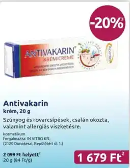 Benu Gyógyszertárak Antivakarin krém ajánlat