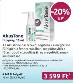 Benu Gyógyszertárak AkusTone fülspray ajánlat