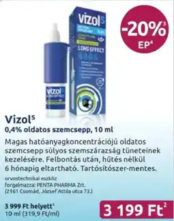 Benu Gyógyszertárak Vizol oldatos szemcsepp ajánlat