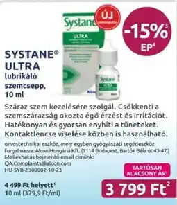 Benu Gyógyszertárak SYSTANE ULTRA lubrikáló szemcsepp ajánlat