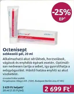 Benu Gyógyszertárak Octenisept sebkezelő gél ajánlat