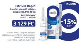 Benu Gyógyszertárak Otrivin Rapid adagoló oldatos orrspray ajánlat