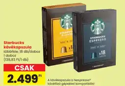 Spar Starbucks kávékapszula ajánlat