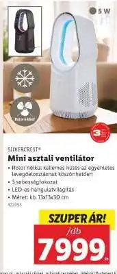 Lidl SILVERCREST Mini asztali ventilátor ajánlat