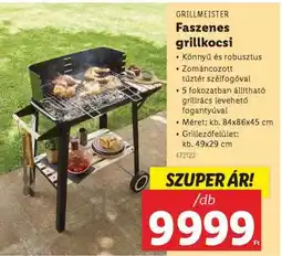 Lidl GRILLMEISTER Faszenes grillkocsi ajánlat