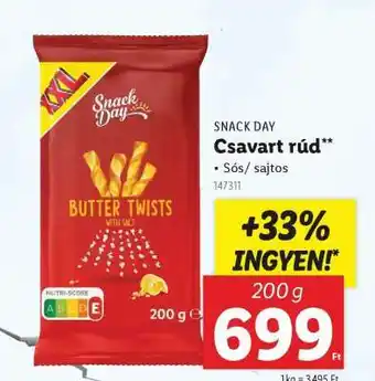 Lidl SNACK DAY Csavart rúd ajánlat