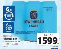 Lidl LÖWENBRAU Világos sör ajánlat