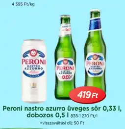 Real Peroni nastro azurro üveges sör ajánlat