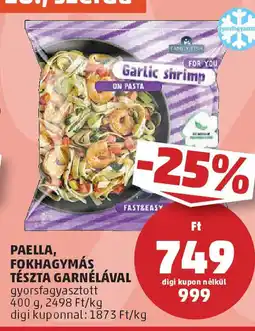 PENNY Paella, fokhagymás tészta garnélával ajánlat