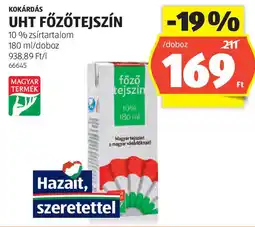 ALDI Kokárdás uht főzőtejszín ajánlat
