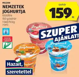 ALDI Milsani nemzetek joghurtja ajánlat