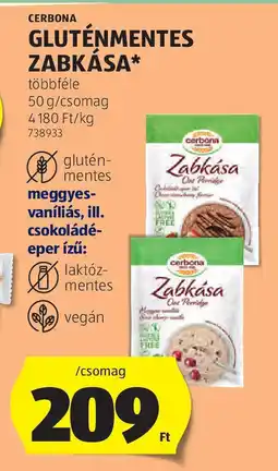 ALDI Cerbona gluténmentes zabkása ajánlat