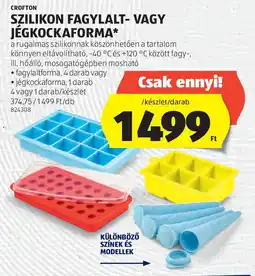 ALDI Crofton szilikon fagylalt- vagy jégkockaforma ajánlat