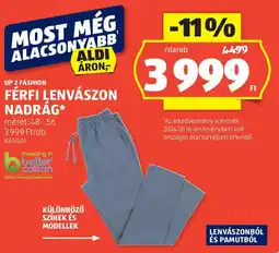 ALDI Up 2 fashion férfi lenvászon nadrág ajánlat