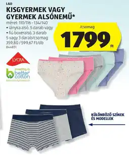 ALDI L&d kisgyermek vagy gyermek alsónemű ajánlat