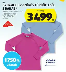 ALDI L&d gyermek uv-szűrős fürdőfelső ajánlat