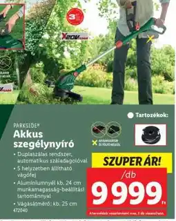 Lidl PARKSIDE Akkus szegélynyíró ajánlat