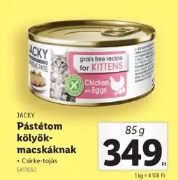 Lidl JACKY Pástétom kölyök-macskáknak ajánlat