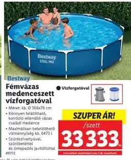 Lidl Bestway Fémvázas medenceszett vízforgatóval ajánlat