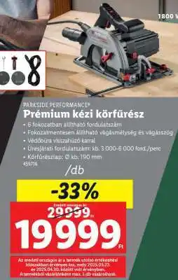 Lidl PARKSIDE PERFORMANCE Prémium kézi körfűrész ajánlat
