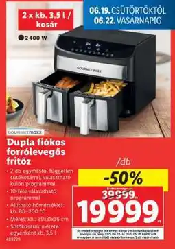Lidl Dupla fiókos forrólevegős fritőz ajánlat