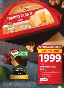 Lidl PILOS Trappista sajt, 700 g ajánlat