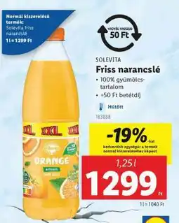 Lidl SOLEVITA Friss narancslé ajánlat