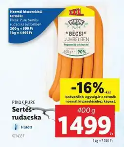 Lidl PIKOK PURE Sertésrudacska ajánlat