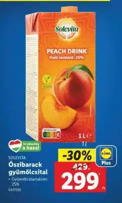 Lidl Solevita Őszibarack gyümölcsital ajánlat