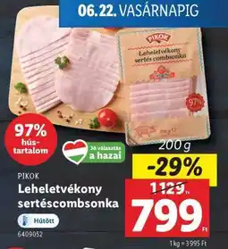 Lidl Pikok Leheletvékony sertéscombonka ajánlat