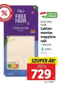 Lidl PILOS FREE FROM Laktózmentes trappista sajt ajánlat