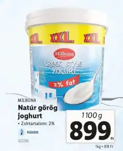Lidl MILBONA Natúr görög joghurt ajánlat