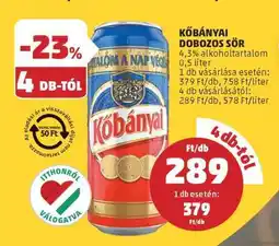 PENNY Kőbányai Dobozos Sör ajánlat