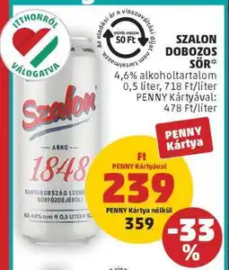 PENNY Szalon Dobozos Sör ajánlat