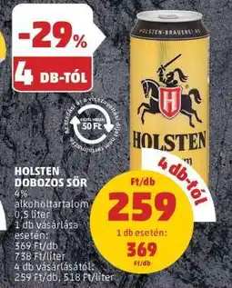 PENNY Holsten Dobozos Sör ajánlat