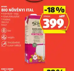 ALDI MyVay Bio Növényi Ital ajánlat