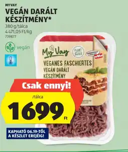 ALDI MyVay Vegán darált készítmény ajánlat