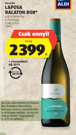 ALDI Laposa Balaton Bor ajánlat