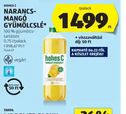 ALDI Hohes C Narancs-Mang Gyümölcslé ajánlat
