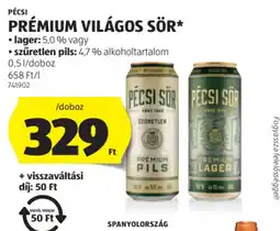 ALDI Pécsi Prémium Világos Sör ajánlat